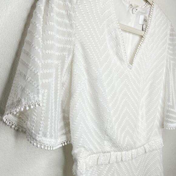 Shilla Chevron Swiss Clip Dot Short Sleeve Classy Fit and Flare Mini Dress Small - Picture 5 of 14